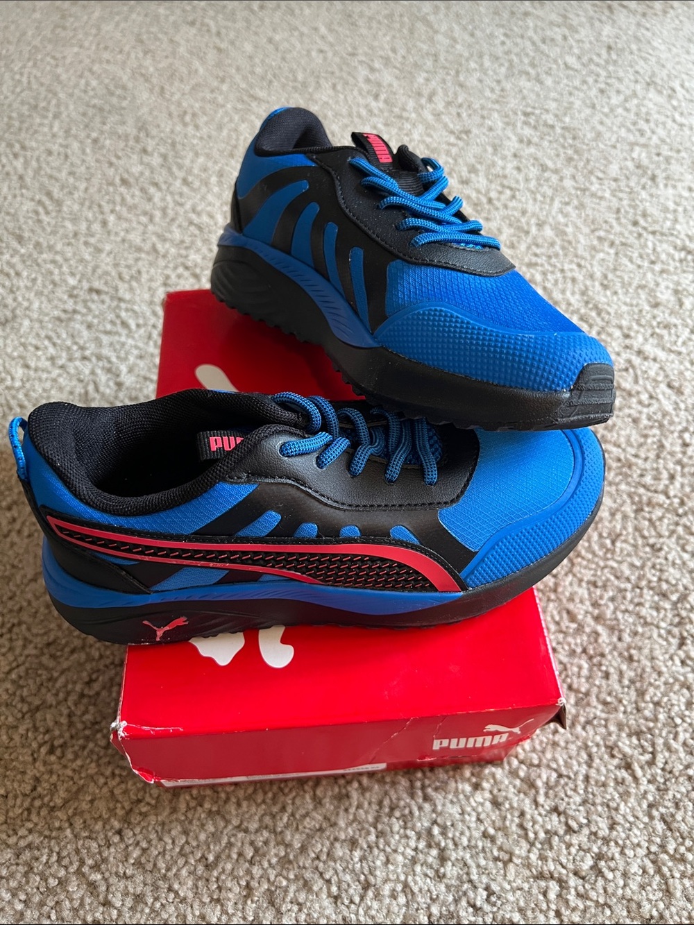 Puma Unisex-Children Excursion Racing Blue Red Puma Black Size 2C